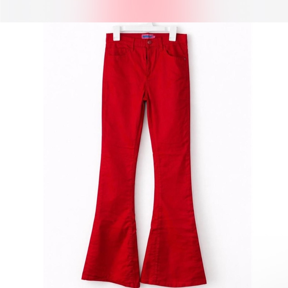 Edikted Scarlet Red Buttoned Pants